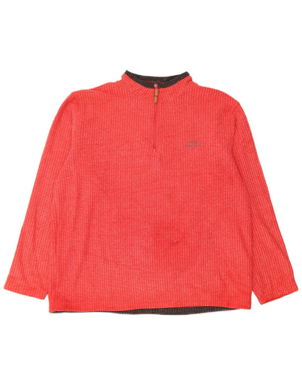Maglione in pile da uomo con zip e collo Weird Fish 2XL rosso poliestere