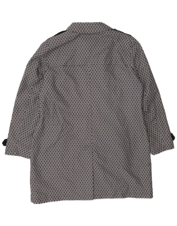 Impermeabile militare da donna Marks & Spencer UK 18 XL Blu navy geometrico