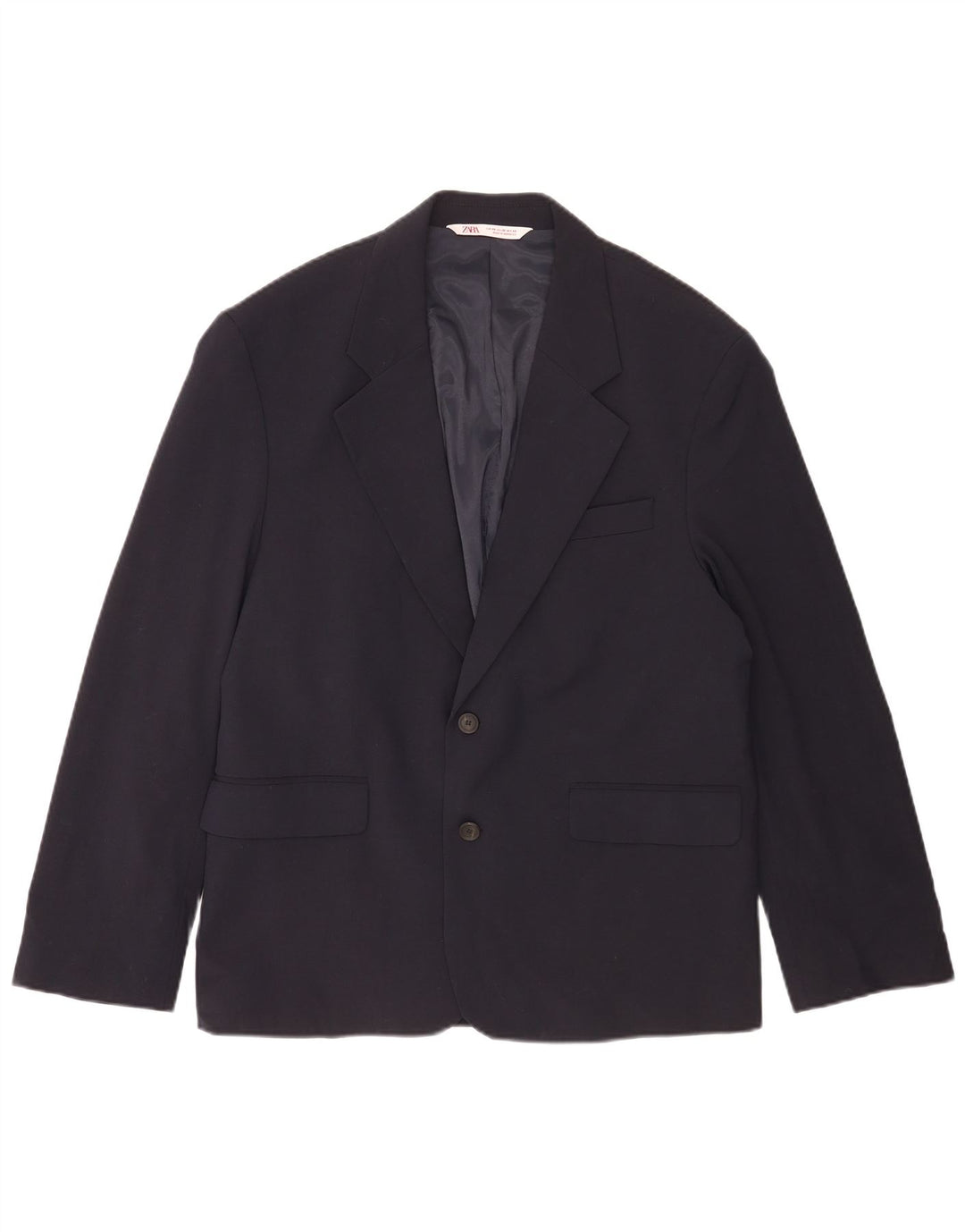Giacca blazer a 2 bottoni da uomo Zara IT 48 poliestere blu navy medio