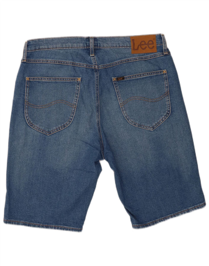 Pantaloncini di jeans da uomo Lee W33 cotone blu medio