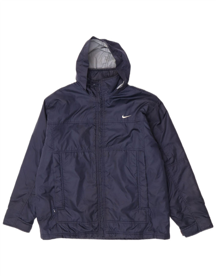 Giacca a vento con cappuccio grafico Nike da ragazzo 12-13 anni grande blu navy