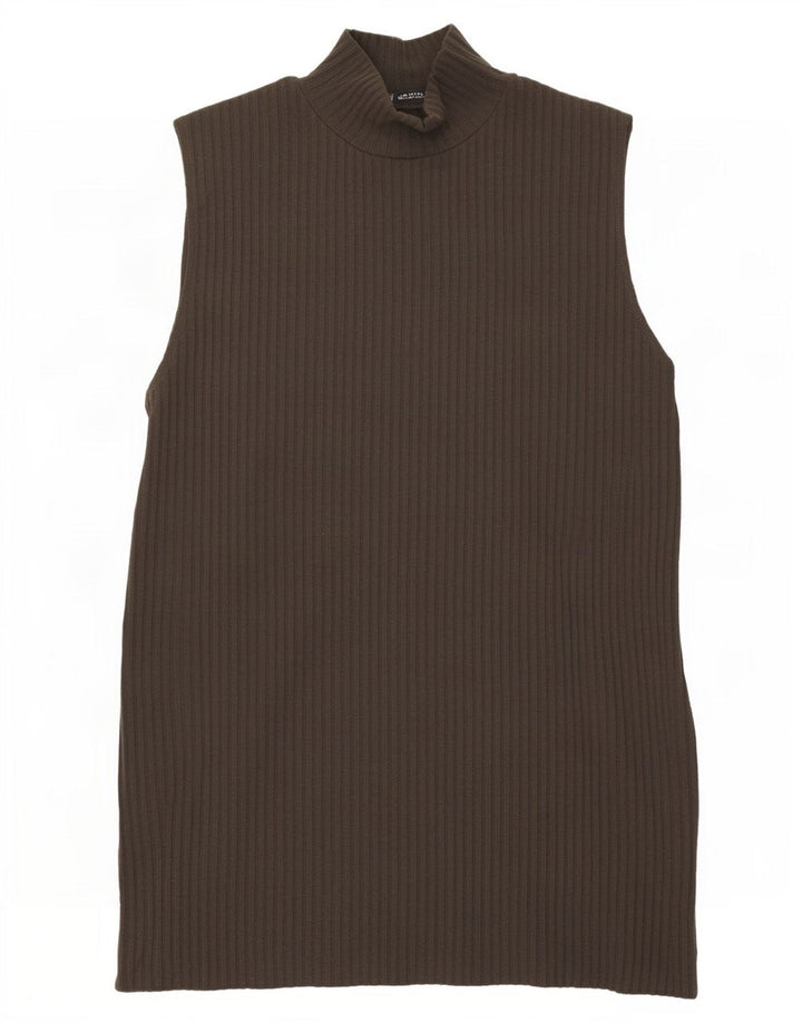 Canotta canotta da donna Zara UK 12 Poliestere marrone medio