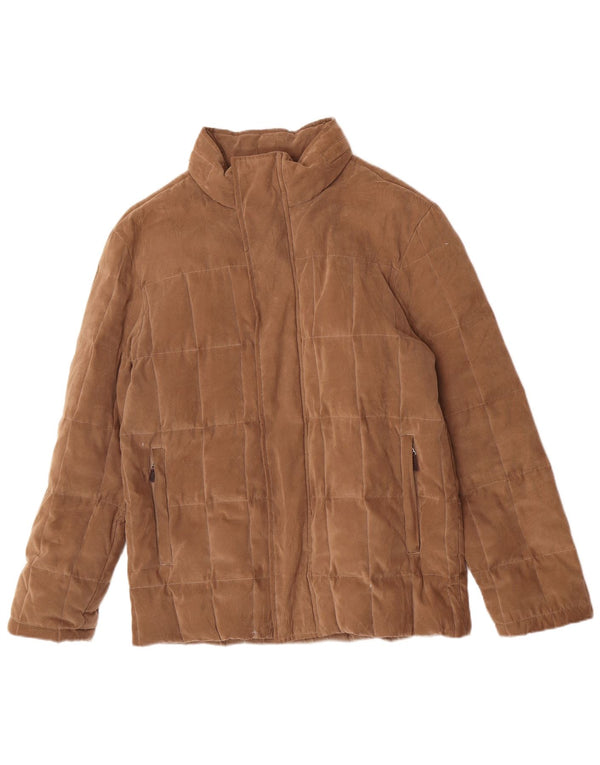 Pal Zileri Giacca Imbottita con Cappuccio da Uomo IT 50 Large Marrone Poliestere