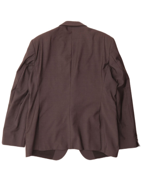 Giacca blazer a 2 bottoni da uomo Hugo Boss EU 58 4XL Classica lana vergine grigia