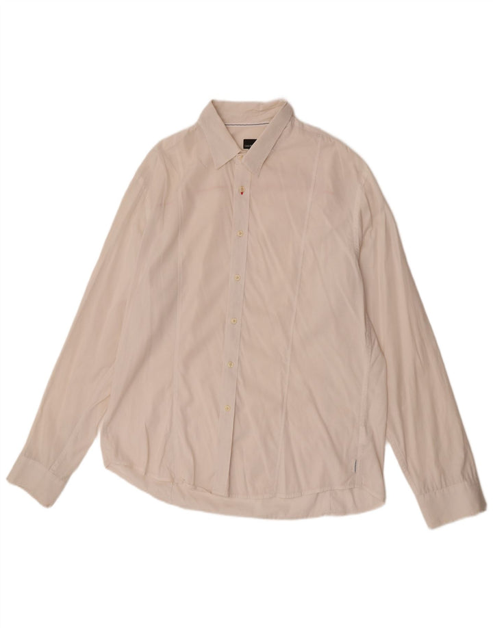 Camicia da uomo Calvin Klein Jeans 2XL in cotone bianco sporco