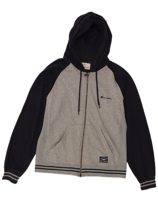Maglione con cappuccio e zip da donna Champion UK 14 Cotone color block grigio medio