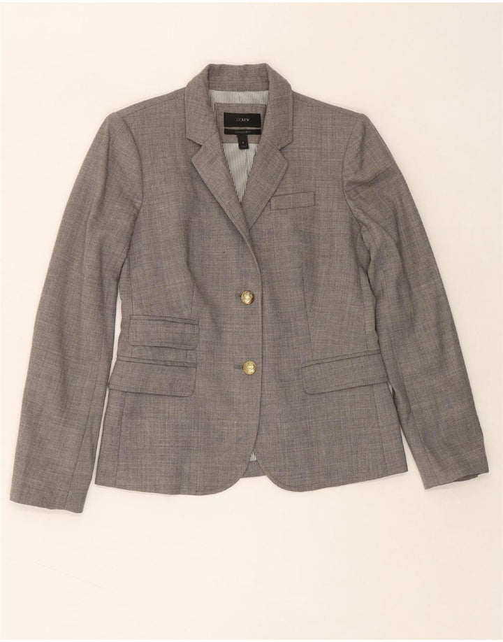J. CREW Womens Schoolboy 2 Button Blazer Jacket UK 10 Small Grey Wool Vintage J. Crew and Second-Hand J. Crew from Messina Hembry 