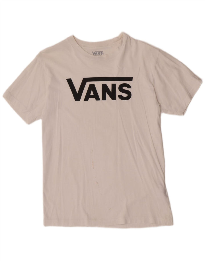 T-shirt grafica da uomo con vestibilità classica Vans, piccola, in cotone bianco