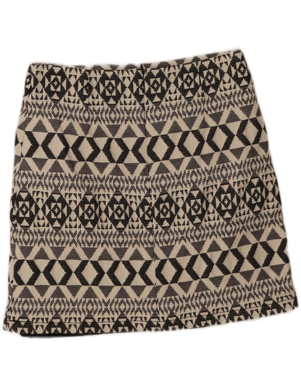 Minigonna da donna Marks & Spencer UK 10 piccola W28 cotone geometrico grigio