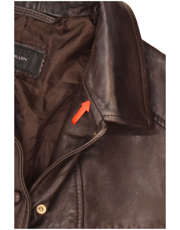 Giacca in pelle da donna Karen Millen UK 6 XS in pelle marrone