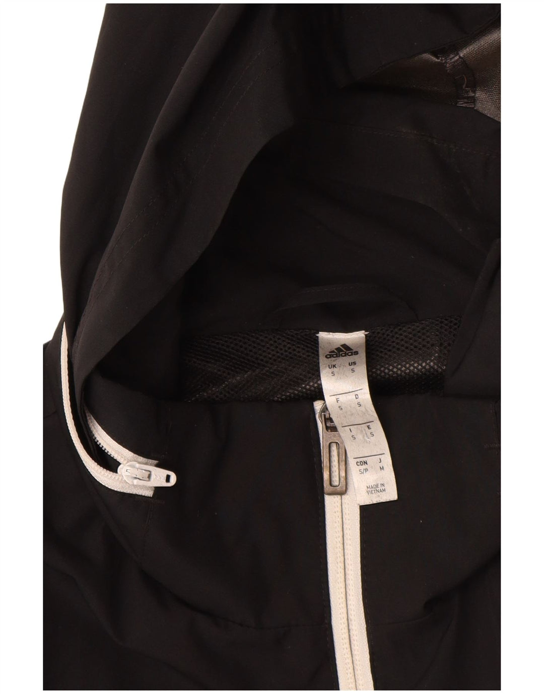 Giacca da ginnastica da uomo con cappuccio Adidas piccola in poliestere nero