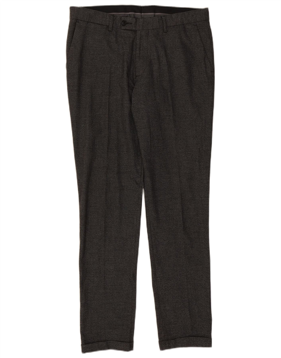 Pantaloni da abito slim da uomo Zara EU 42 Large W32 L32 Poliestere grigio