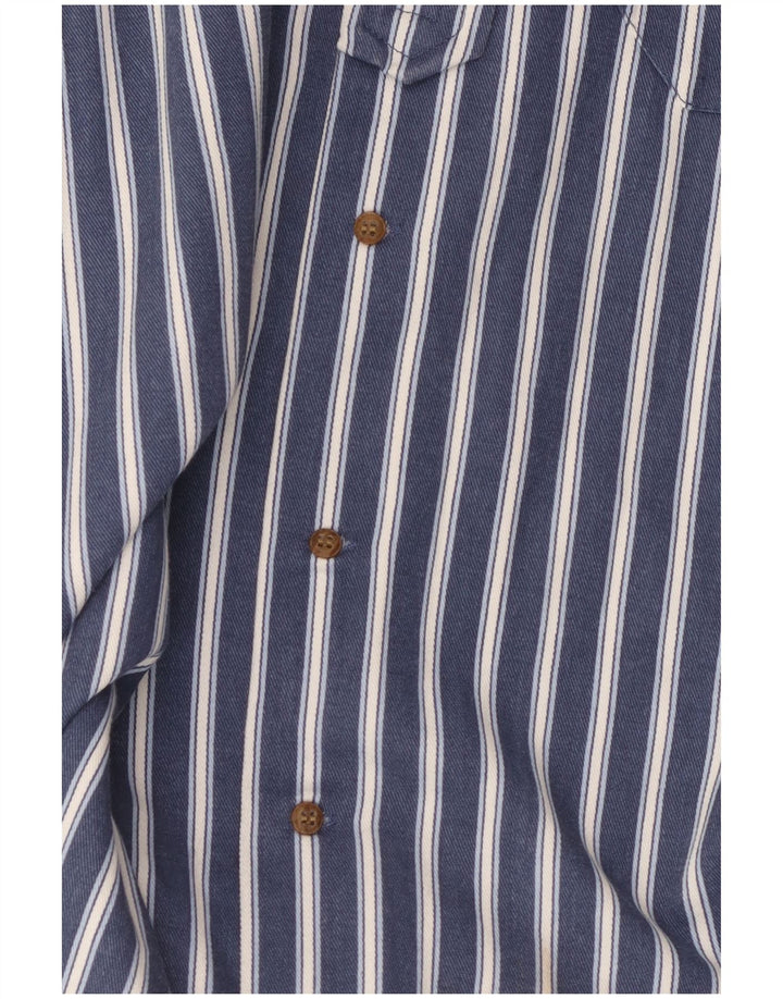 Camicia pullover da uomo civile in cotone a righe blu navy medio