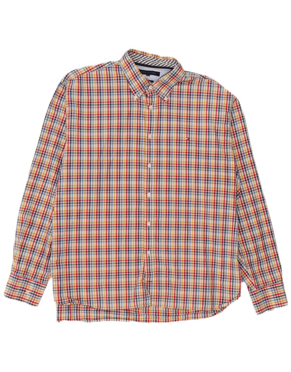 Camicia da uomo Tommy Hilfiger 2XL in cotone a quadri multicolore