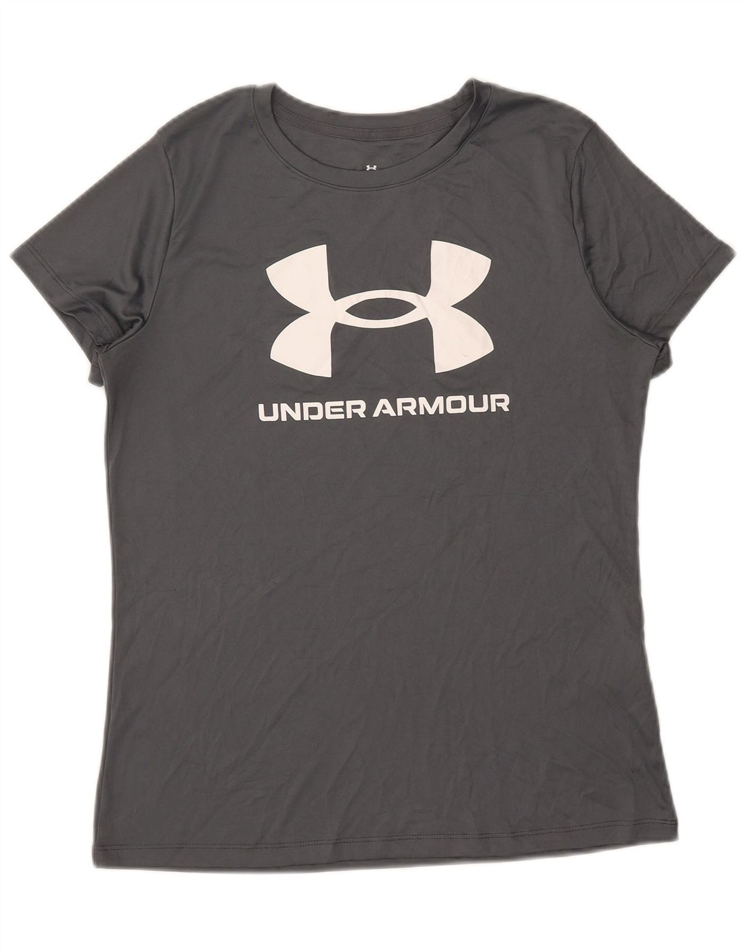 T-shirt grafica da uomo Under Armour Top in poliestere grigio medio