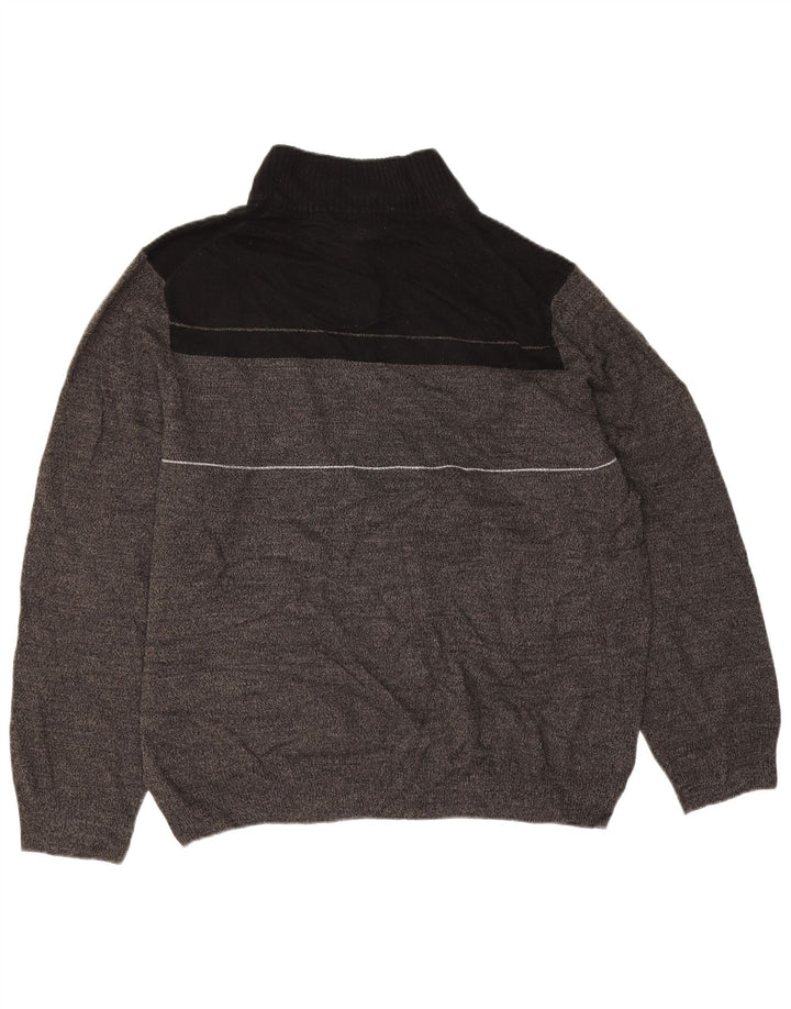 Maglione da uomo Dockers con zip e collo XL in acrilico color block grigio