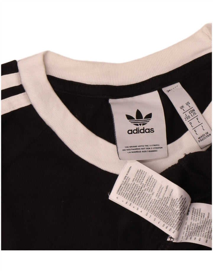 T-shirt Adidas da uomo Top Large in cotone nero