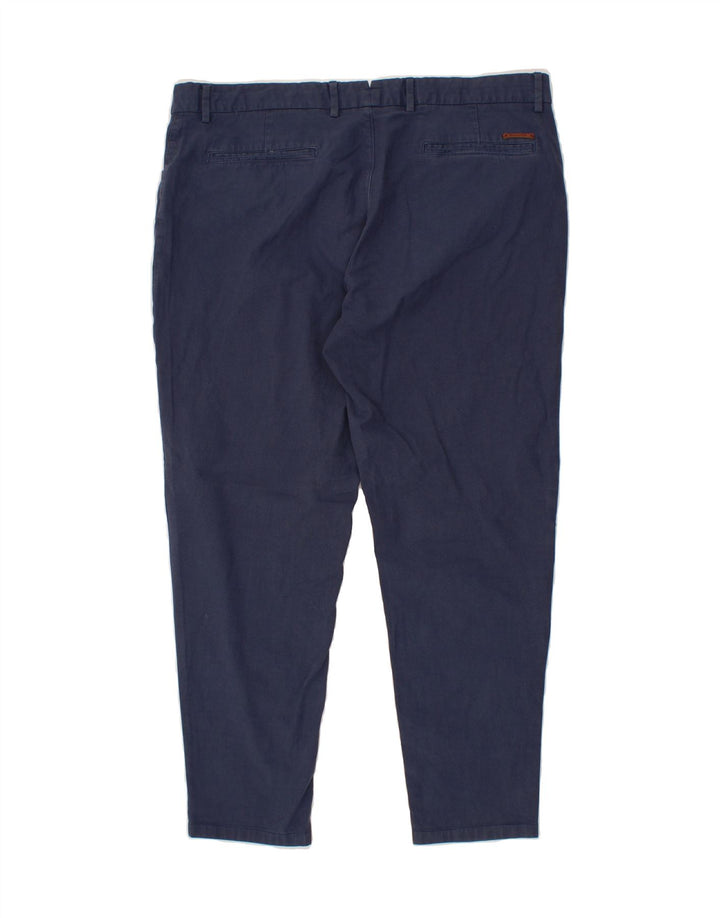 MASSIMO DUTTI Womens Slim Casual Trousers W38 L27 Blue Cotton Vintage Massimo Dutti and Second-Hand Massimo Dutti from Messina Hembry 