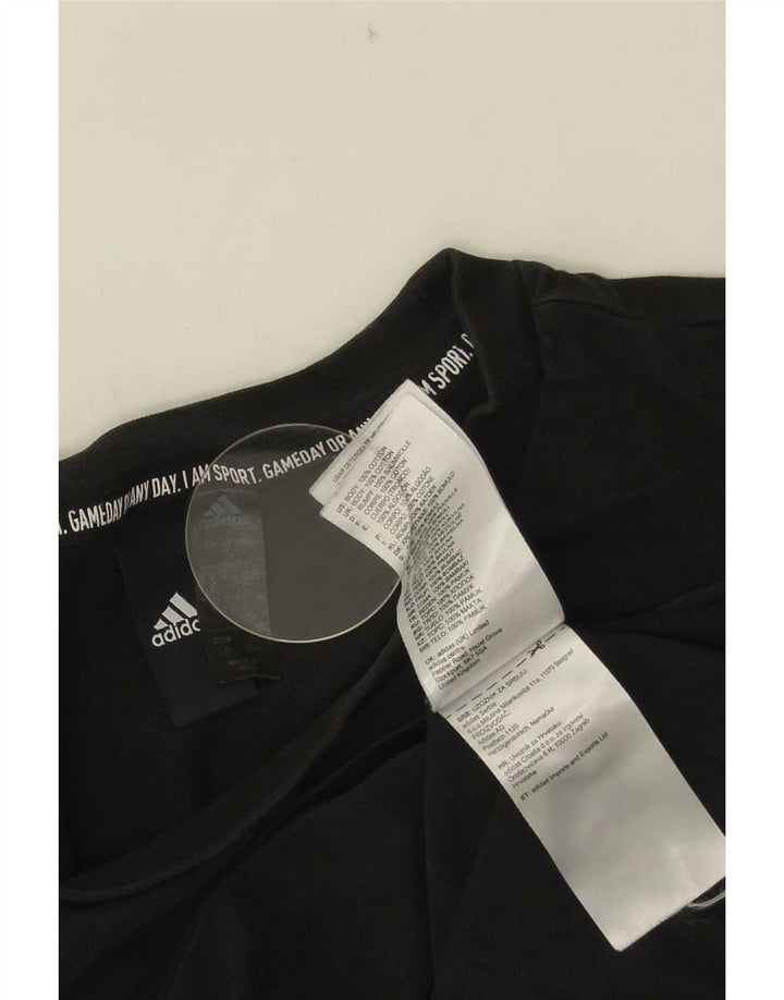 T-shirt grafica da uomo Adidas Top grande in cotone nero