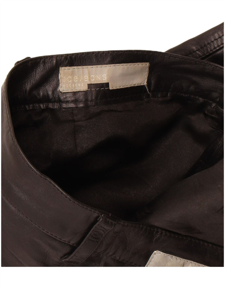Pantaloni in pelle bootcut da donna Iceberg W27 L29 Pelle nera
