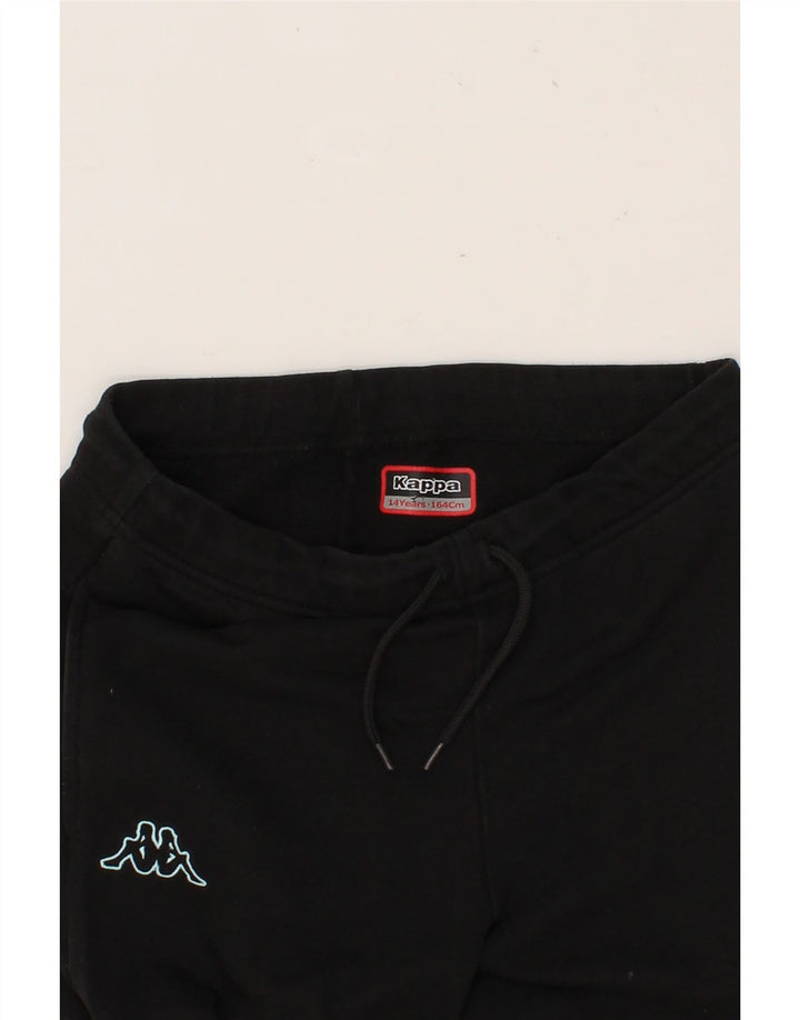 KAPPA Boys Tracksuit Trousers Joggers 13-14 Years Black Vintage Kappa and Second-Hand Kappa from Messina Hembry 