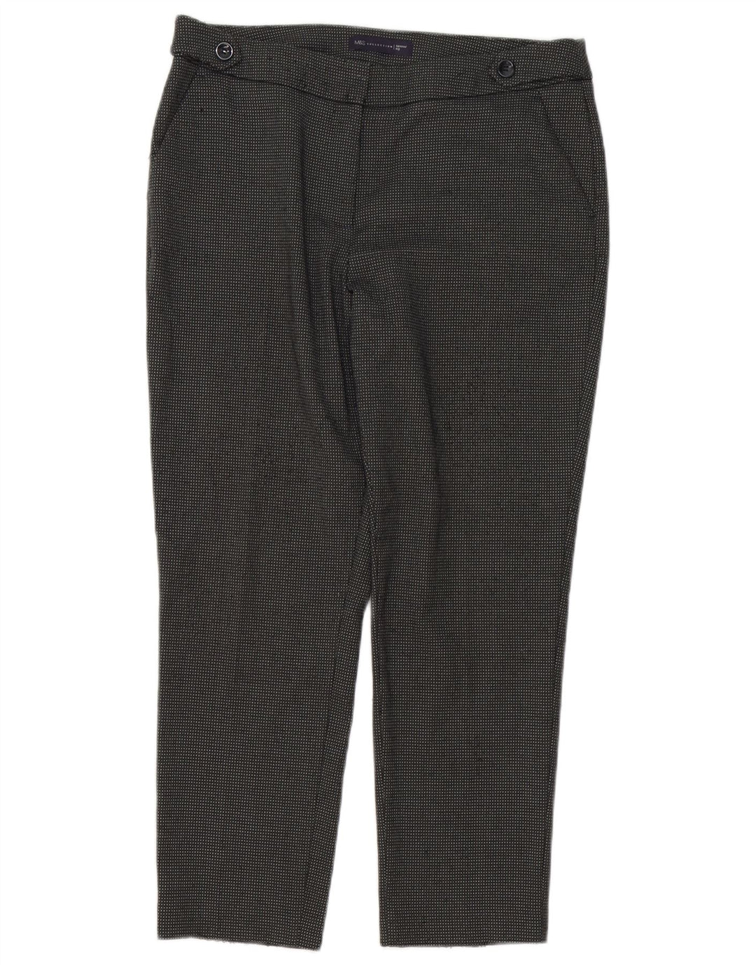 Pantaloni da abito corti da donna Marks & Spencer UK 12 medi W34 L26 quadri grigi