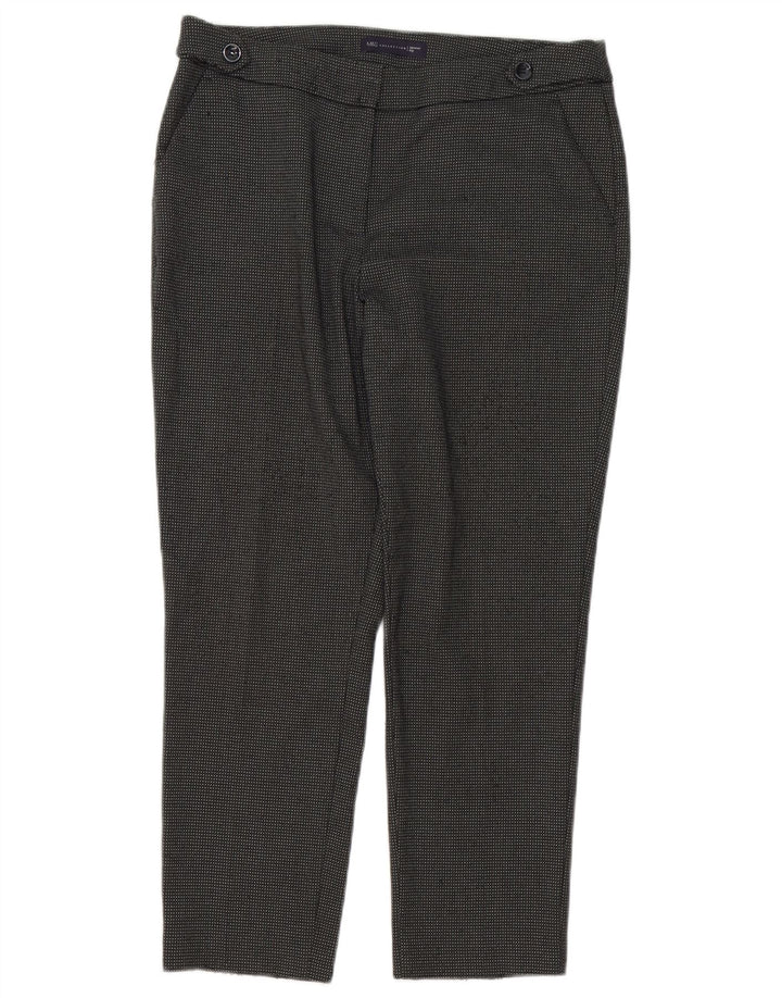 Pantaloni da abito corti da donna Marks & Spencer UK 12 medi W34 L26 quadri grigi