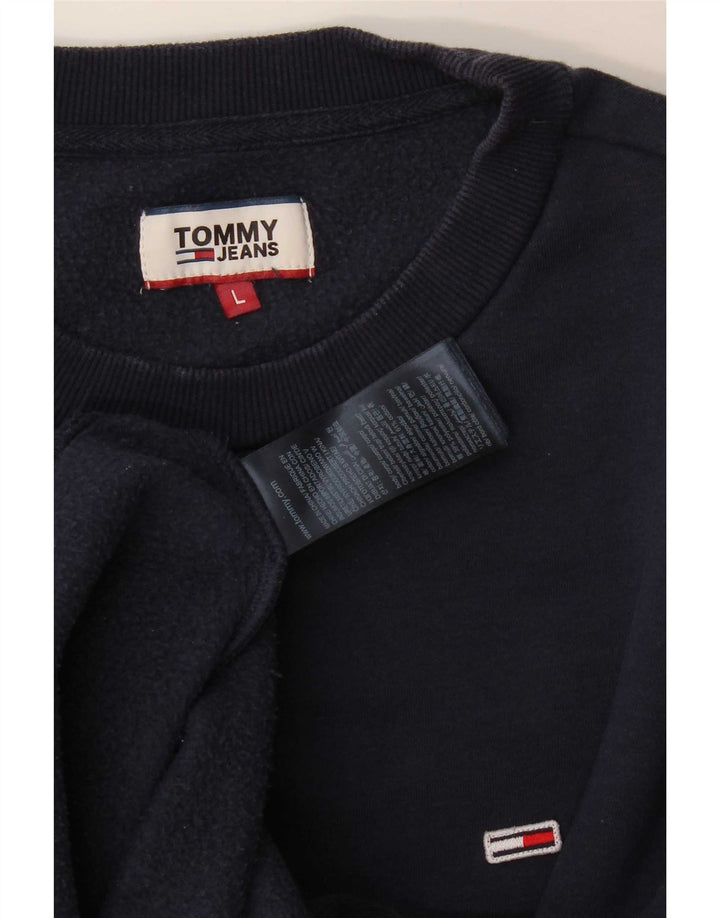 Tommy Hilfiger Uomo Felpa Maglione Grande Blu Navy Cotone