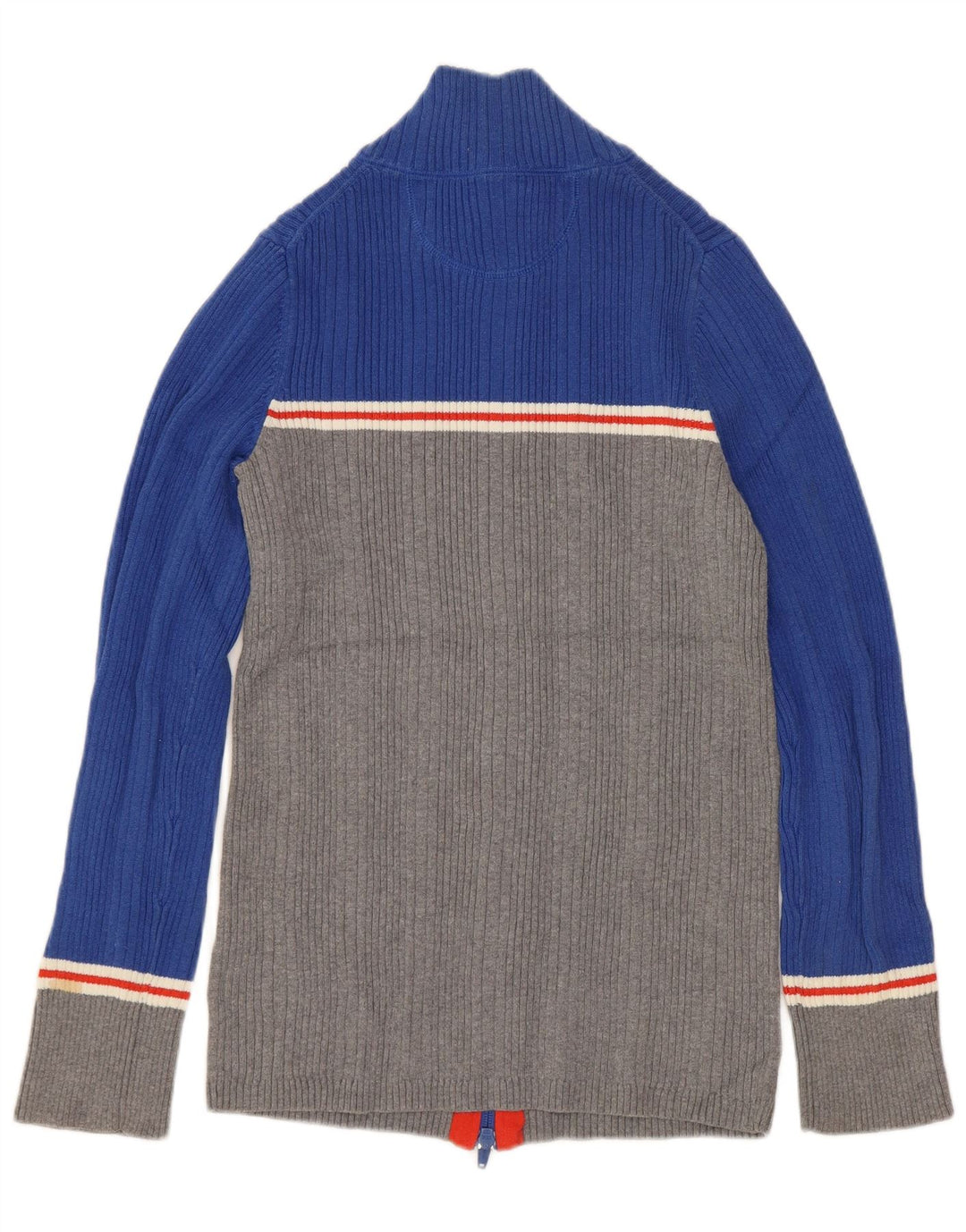 Maglione cardigan da donna Eddie Bauer UK 12 Cotone color block blu medio
