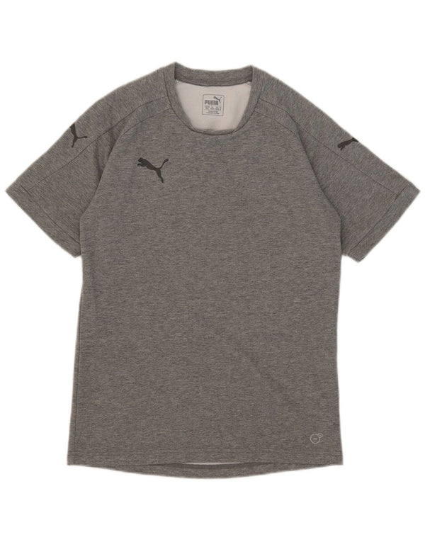 T-shirt da uomo Puma Top in cotone chiazzato grigio medio