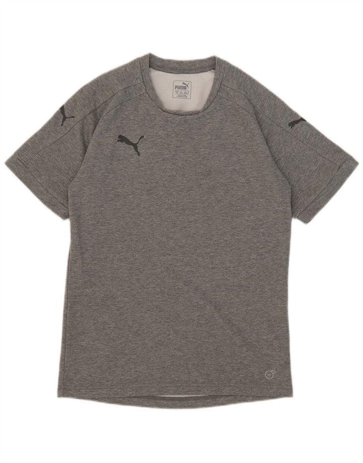 T-shirt da uomo Puma Top in cotone chiazzato grigio medio