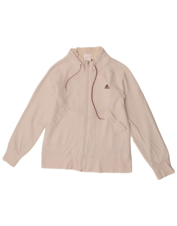 Giacca da ginnastica da donna Adidas UK 16 grande cotone bianco