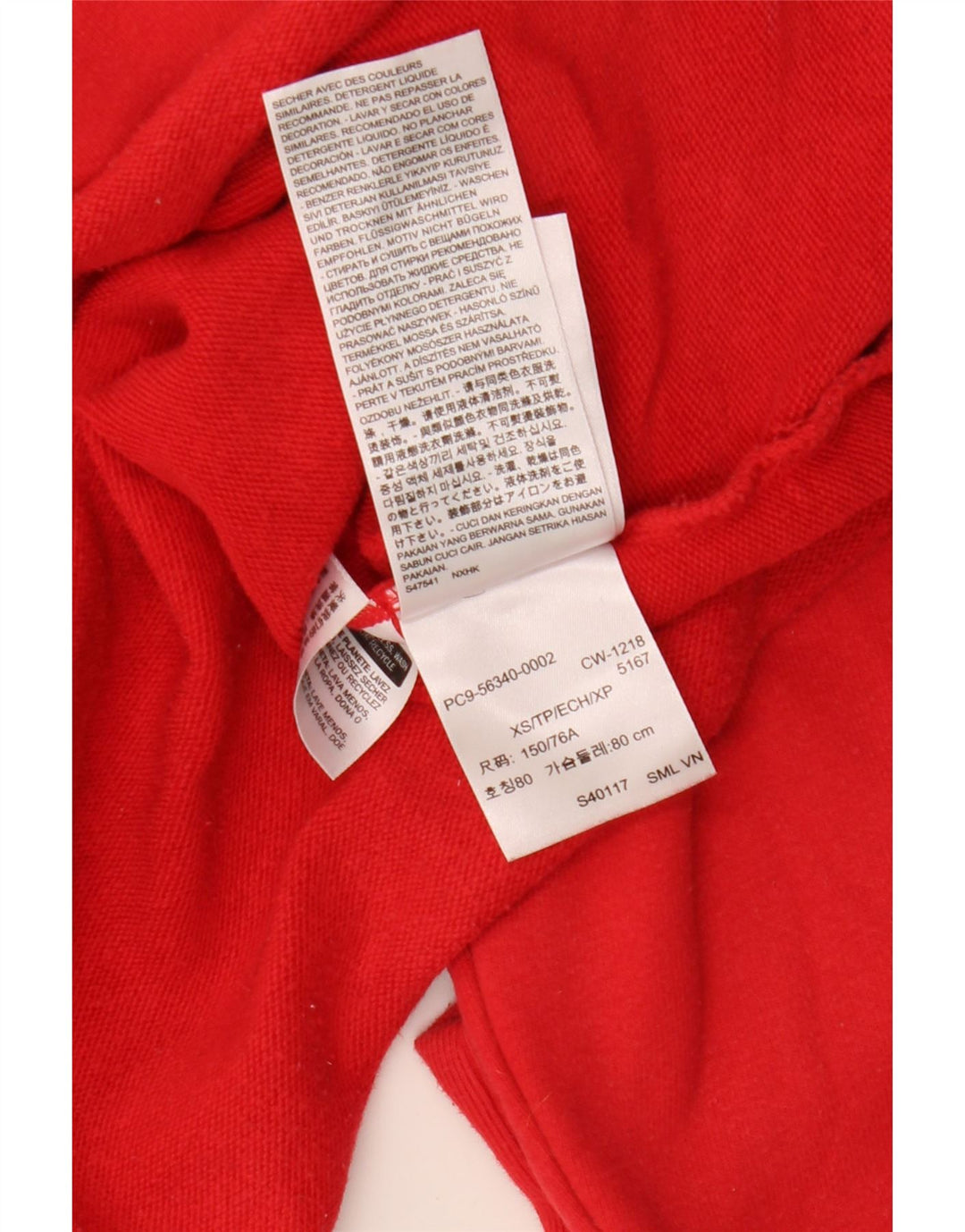 LEVI'S Felpa con grafica corta oversize da donna UK 6 XS Rosso Cotone