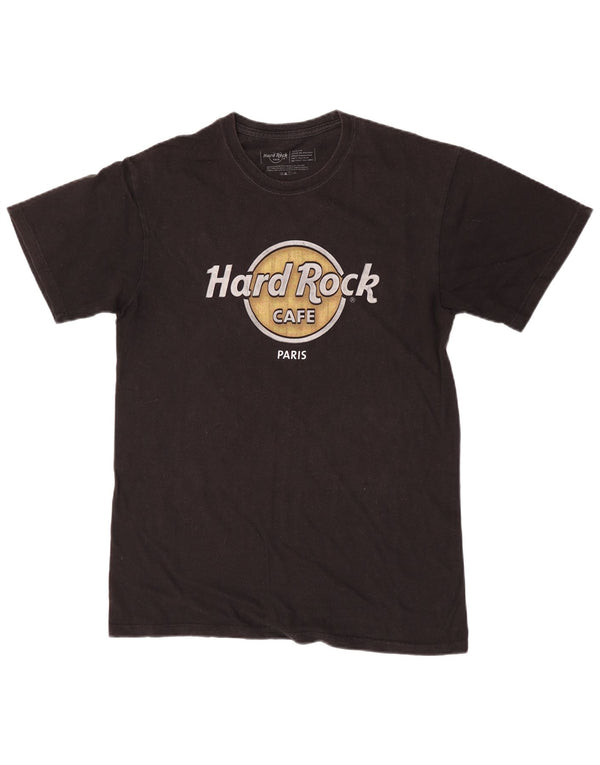 T-shirt grafica da uomo Hard Rock Cafe Parigi, cotone medio nero