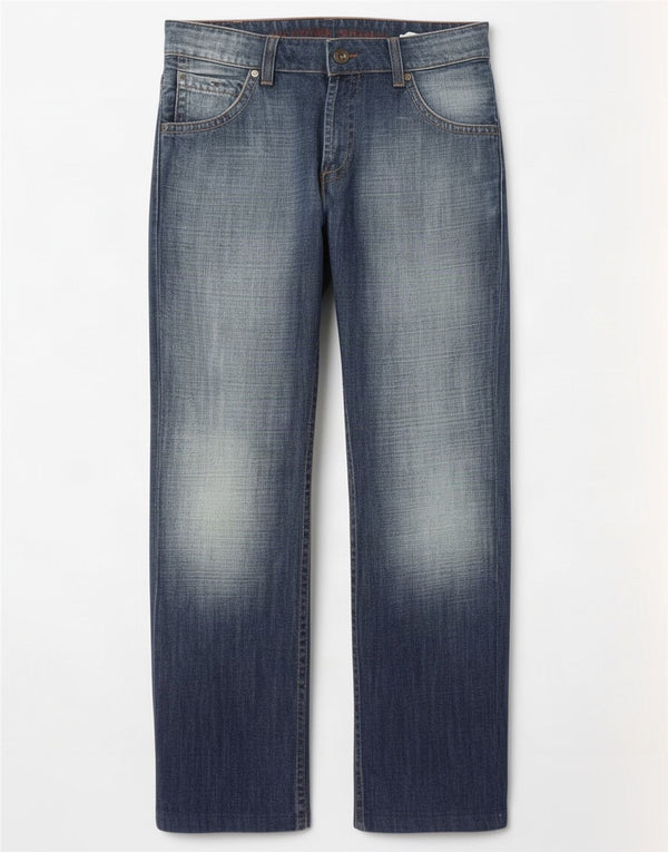Jeans dritti da uomo Tommy Hilfiger W34 L34 cotone blu navy