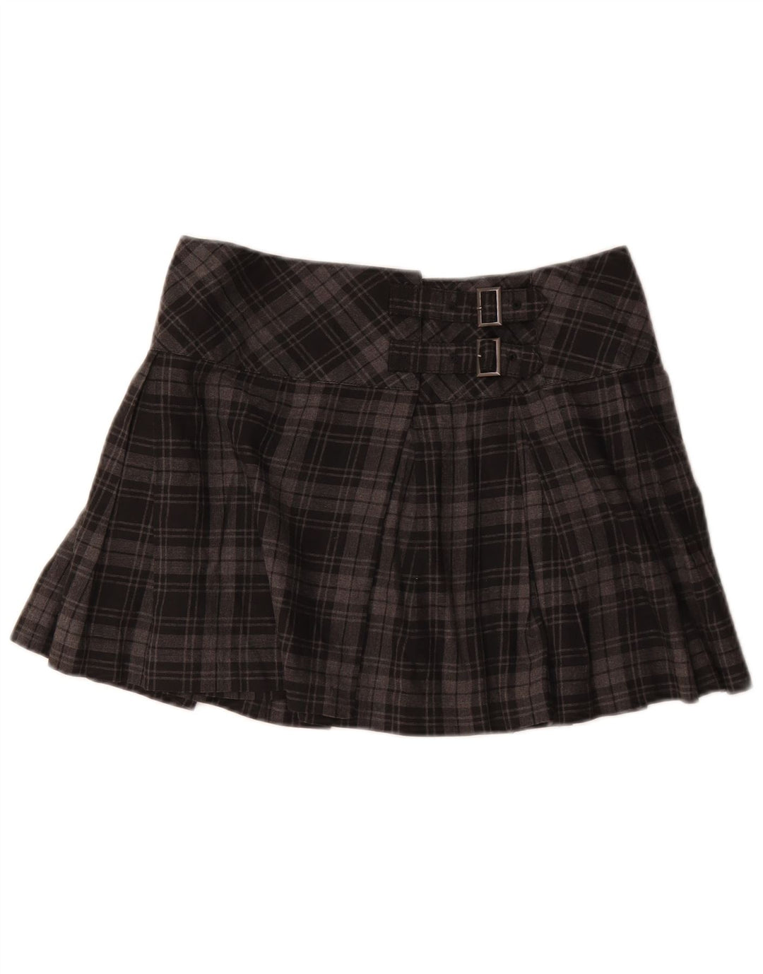 Minigonna avvolgente da donna Sisley W30 a quadri grigio medio