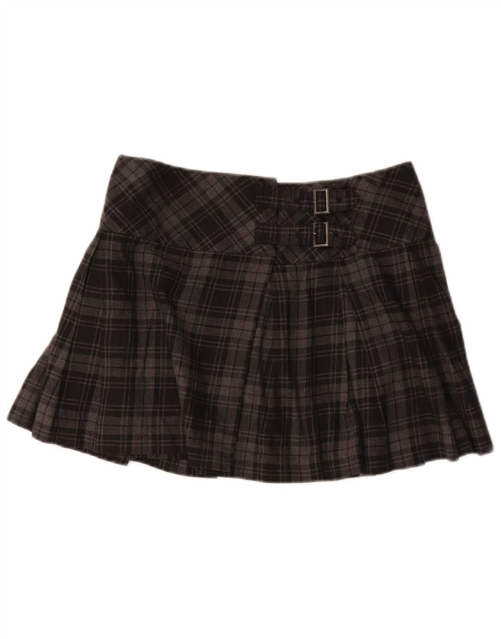 Minigonna avvolgente da donna Sisley W30 a quadri grigio medio