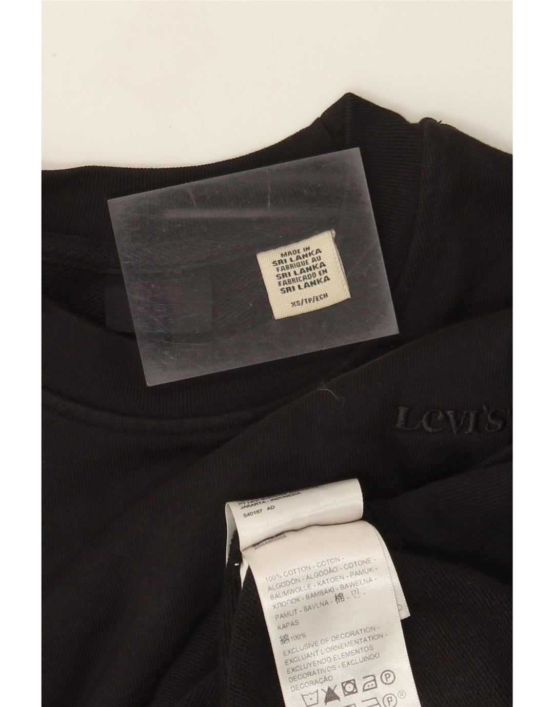 Felpa oversize da donna Levi's UK 6 XS cotone nero