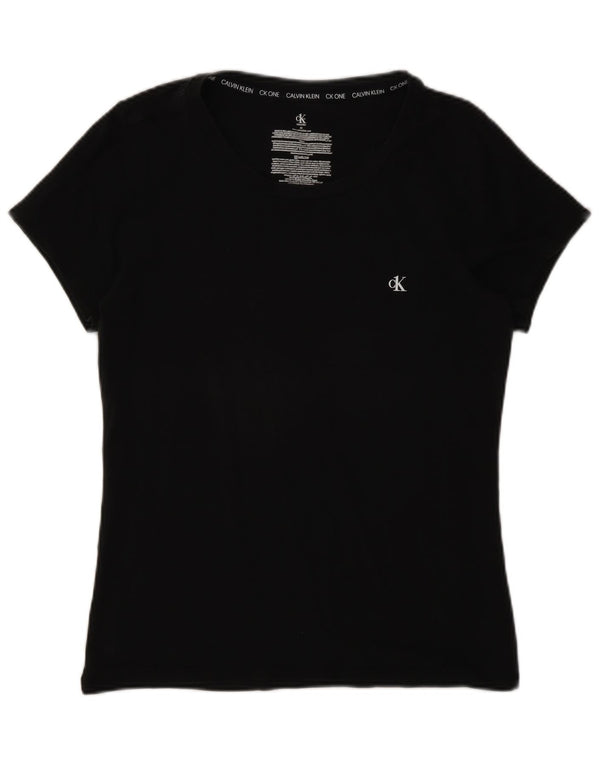 T-shirt da donna Calvin Klein Top UK 12 cotone nero medio