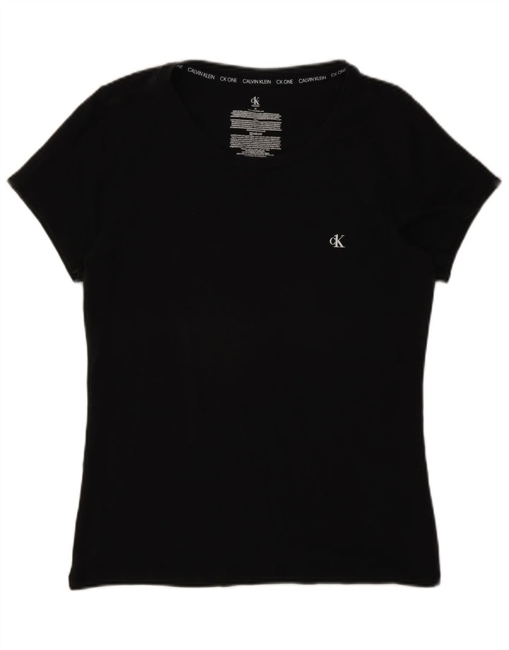 T-shirt da donna Calvin Klein Top UK 12 cotone nero medio