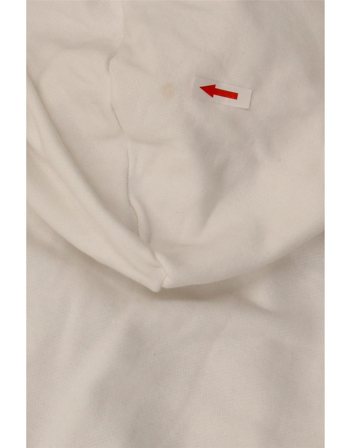 Felpa con cappuccio e zip Adidas Real Madrid da uomo in cotone bianco medio