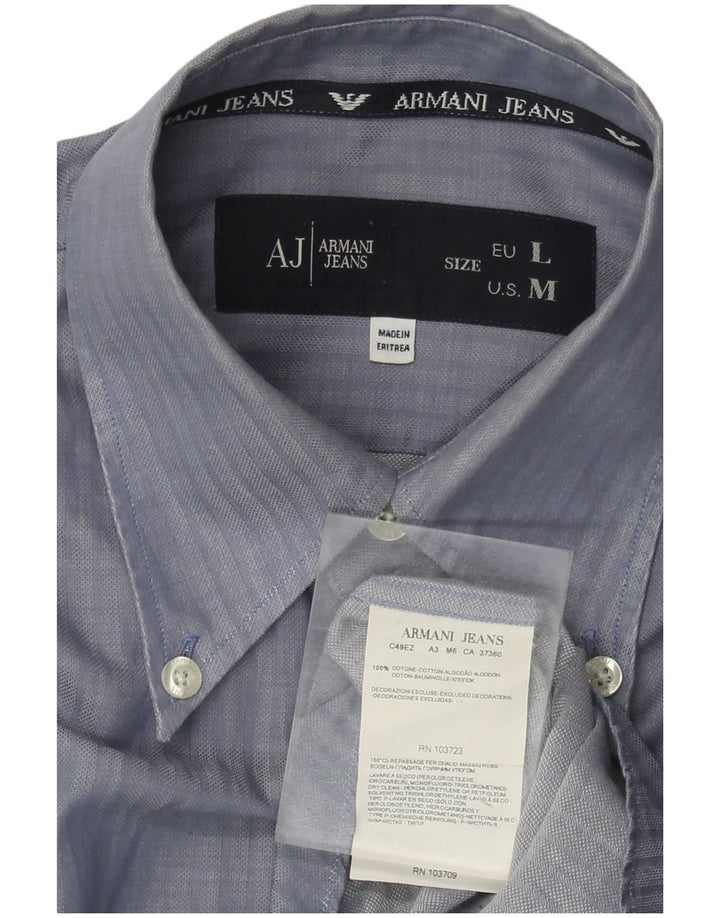 Armani Jeans Camicia Uomo Cotone Righe Grandi Blu