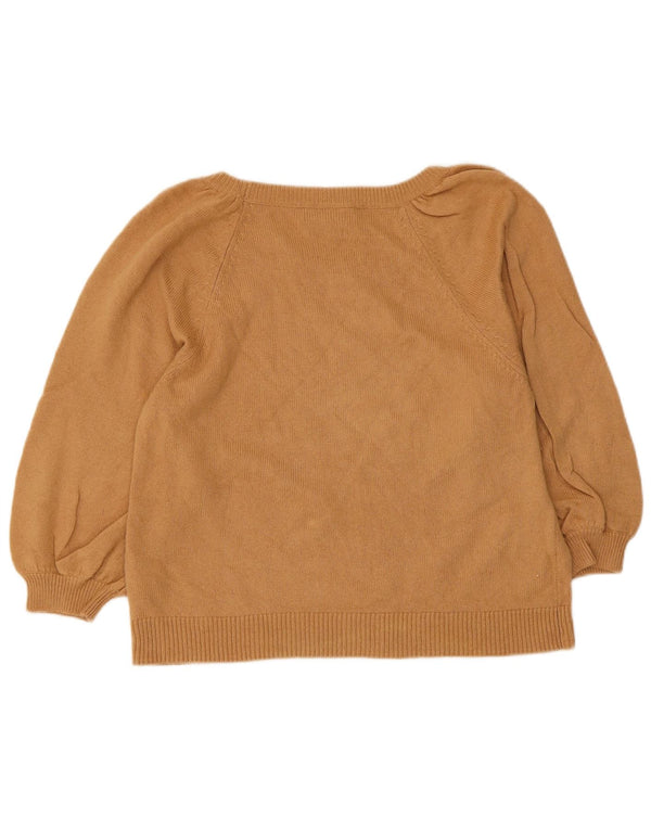Maglione corto con scollo a barca e maniche a 3/4 Zara da donna UK 10 piccolo Beige