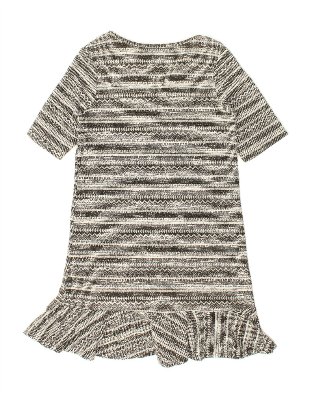 NEXT Womens Jumper Dress UK 10 Small Grey Striped Polyester Vintage Next and Second-Hand Next from Messina Hembry 
