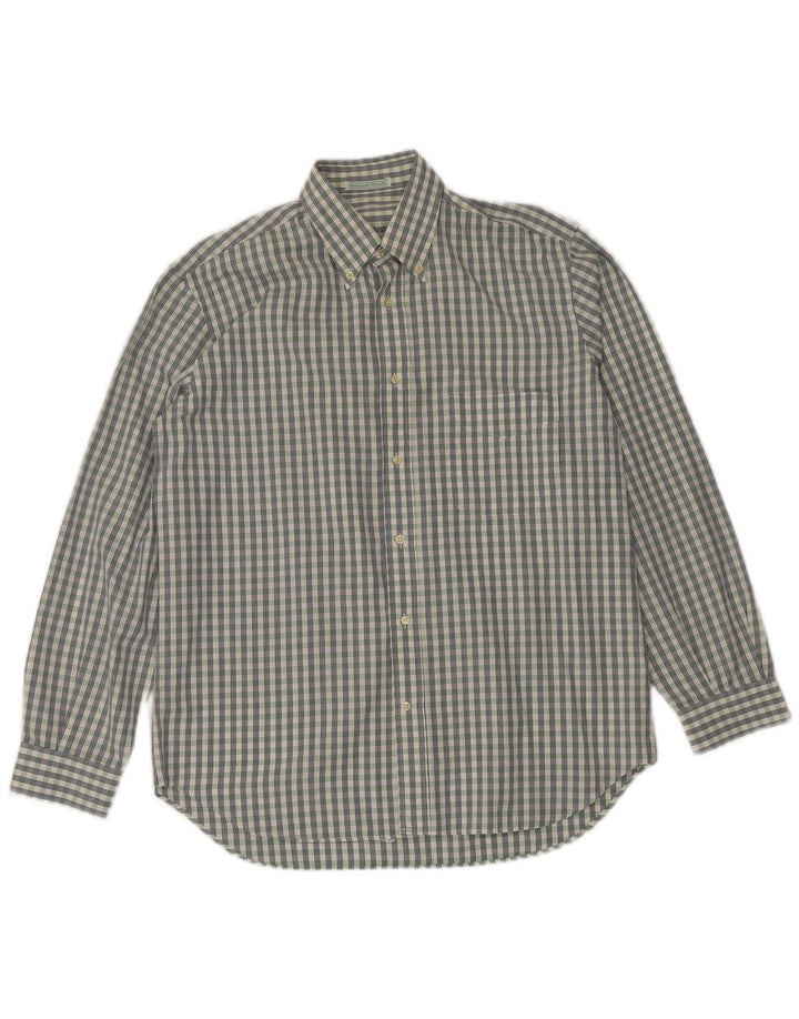VINTAGE Mens Shirt Size 16 1/2 42 Large Green Check