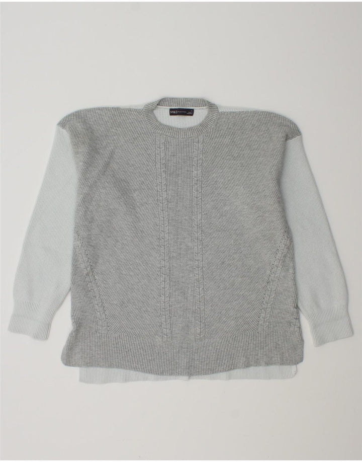 Maglione maglione girocollo da donna Marks & Spencer UK 16 grande grigio