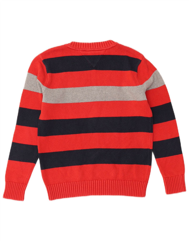 Maglione maglione girocollo da bambino Tommy Hilfiger 8-9 anni a righe rosse medie