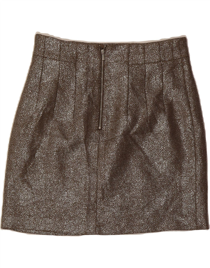 H&M Womens Mini Skirt EU 40 Medium W30  Brown Spotted Polyester Vintage H&M and Second-Hand H&M from Messina Hembry 