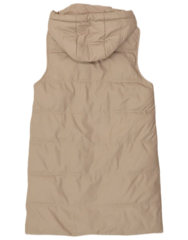 Gilet imbottito oversize con cappuccio da donna Zara UK 6 XS poliestere beige