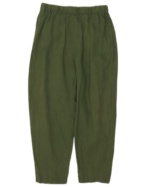 Pantaloni chino larghi a vita alta da donna Zara medi W28 L26 verdi